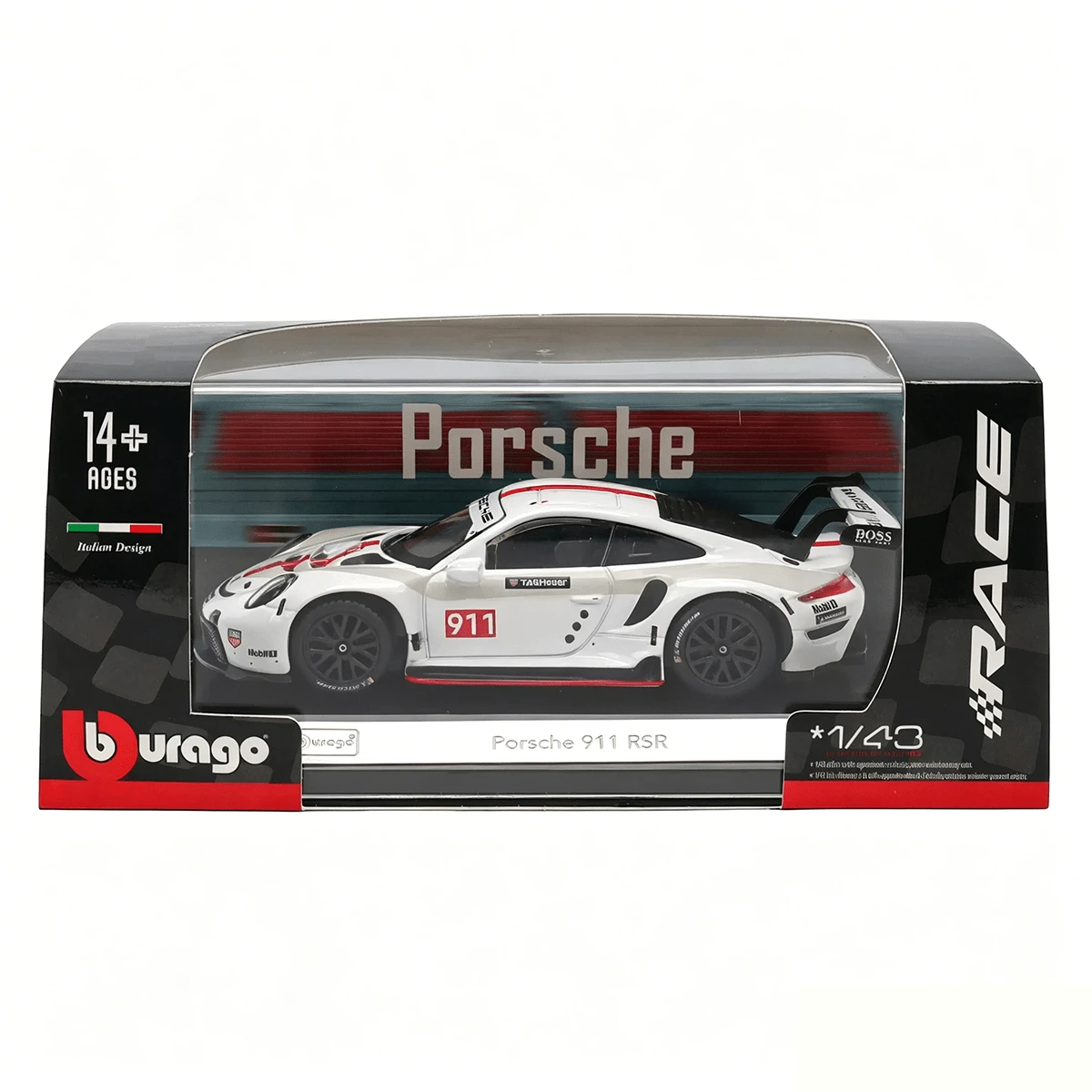 Porsche Bburago 1:43 合金模型車 18-38302 911 RSR 白色 收藏級玩具車 展示模型 - 彩色 - 查看 1