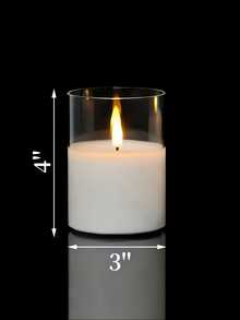 1/2/3pcs LED Flameless Candles With Remote Control And Timer, Suitable For Table Centerpiece Decoration, Wedding, Garden, Holiday Party - Transparent - View 9