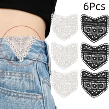 6/12Pcs Lace Denim Jeans Waist Extender, 2 Styles Vintage Sew-On Waistband Extender Buckle, Adjustable Waist Extender, Suitable For Women's Skirts, Shorts - Multicolor - View 21