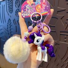 Panini My Little Pony Theme Keychain With Fluffy Ball, Cartoon Character Bag Pendant, Suitable For Keys, Bags, Backpacks And Accessories - Multicolor - View 6