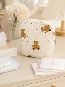 Quilted Sanitary Pad Storage Pouch, Portable Feminine Hygiene Organizer Bag For Period Essentials, Travel And Daily Use - Multicolor - View 17