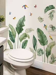 Watercolor Tropical Greenery Series Removable Wall Stickers, Monstera & Banana Leaf Multiple Options, Waterproof PVC Self-Adhesive Decals For Living Room, Stairs, Baseboard, Refrigerator, Homestay, Spring Nordic Home Decor - Wall Stickers - View 11
