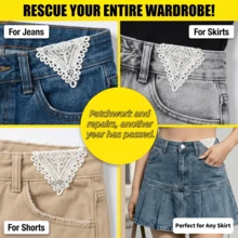 6/12Pcs Lace Denim Jeans Waist Extender, 2 Styles Vintage Sew-On Waistband Extender Buckle, Adjustable Waist Extender, Suitable For Women's Skirts, Shorts - Multicolor - View 6