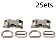 1Set/2Sets Metal Slider D-Ring Release Buckle For Pet Dog Collar Paracord Sewing Accessories Connector Hardware - Multicolor - View 16