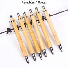 3pcs/5pcs/10pcs/20pcs Bamboo Wood Ballpoint Pens, Gift Click Pens - A - View 8