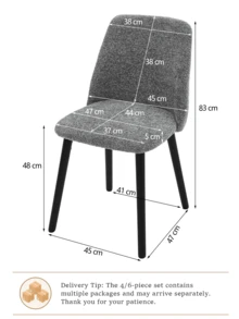 Goeurvant Modern Ergonomic Dining Chair With Curved Backrest - Set Of 2 / Set Of 4 / Set Of 6 - 板岩灰 - 查看 8