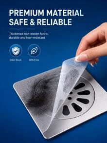 30 piezas/10 piezas/4 piezas Pegatinas autoadhesivas desechables para filtro de desagüe de baño y ducha, atrapacabello, evita la obstrucción por cabello, bloquea insectos y olores, almohadillas de filtro de desagüe fáciles de usar - A - Ver 2