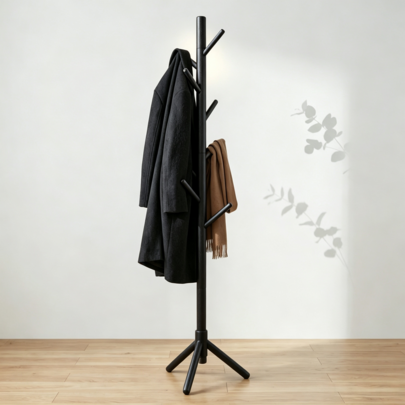 3-Color Freestanding Tree Coat Rack, Tripod Base Clothes Stand With Multi Hooks For Home Use