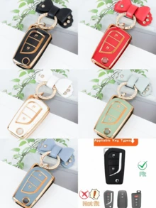 2-Button Car Key Fob Shell Suitable For Corolla, Calatis, Auris, Aygo, Yaris, Camry, RAV4 And Other Models, Dustproof And Shockproof, High-End Fashion Key Holder - Single Pack - View 14