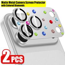 CASECOPS 2件裝閃亮水鑽相機鏡頭保護蓋，適用 17 Pro Max/17 Pro，4色可選，全覆蓋相機保護蓋，可愛鑽飾鏡頭防護，防震耐刮 9H 鋼化玻璃，AR 清晰拍照品質，防水，相容手機殼 - 2片彩鑽鎧甲 - 查看 13