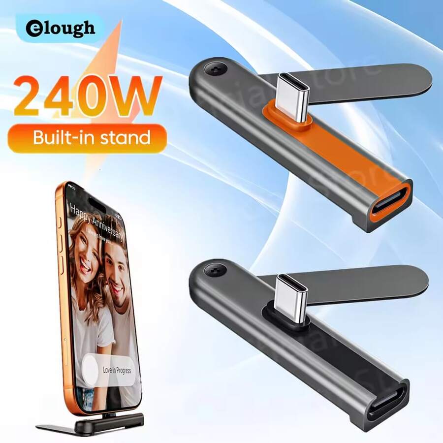 240W Single-Sided Bracket Type-C To Type-C Connector Foldable Phone Stand Suitable For IPhone 15 16 17 - Multicolor - View 1