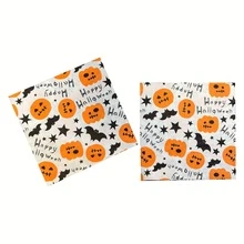 20PCS Halloween Disposable Colorful Printed Napkins Party Napkins Disposable Decorative Facial Tissues - A - View 7