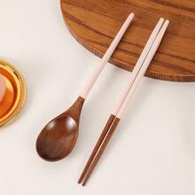 1組彩色木製湯匙與筷子套組，適合日常用餐 - 彩色 - 查看 6