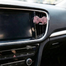 New Release Ceramic Clay Rhinestone Bow Car Interior Sticker Decor DIY Goddess Ins Perfect Gift - Multicolor - View 26