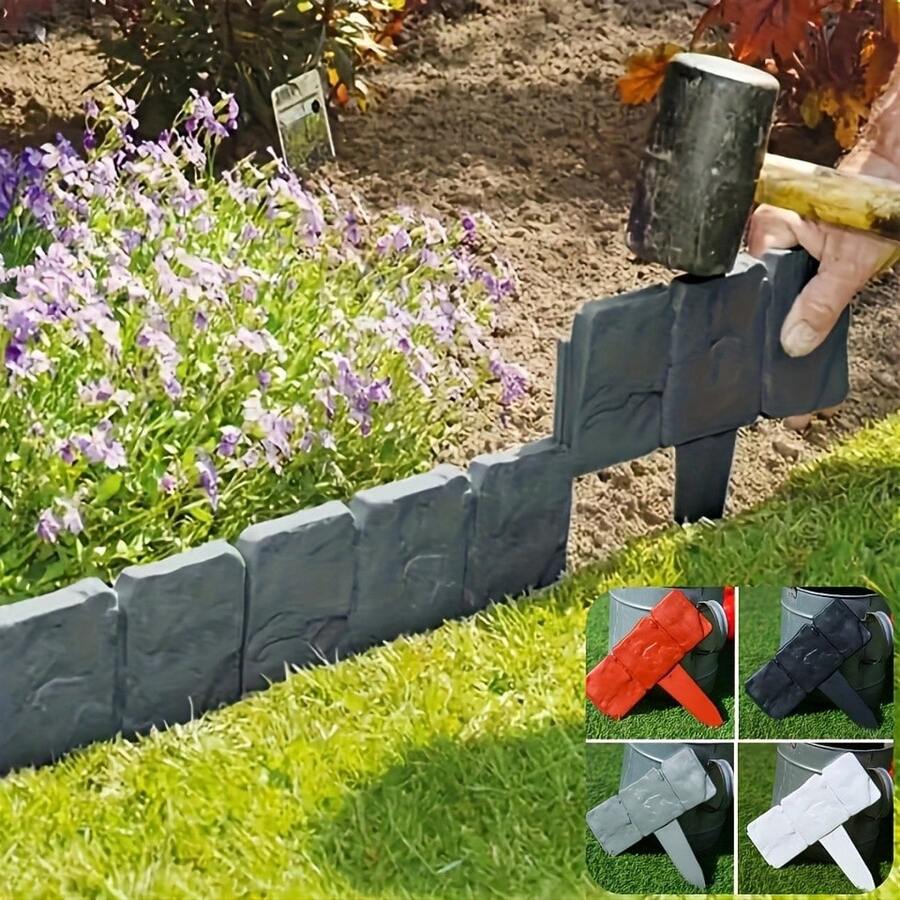 10pcs Set - Garden Landscape Border Fence, Plastic Garden Fence, Lawn Fence, Autumn Garden Decor, Outdoor Easy Installation Vegetable Garden Lawn Landscape Divider Fence Decoration - A - View 1