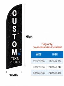 Custom Feather Flag, Flag Face Only, No Flag Pole, Printable, Thickened Support, Durable Light-Blocking Fabric, Store Outdoor Signage, Suitable For Outdoor Commercial Advertising Display - Multicolor - View 3