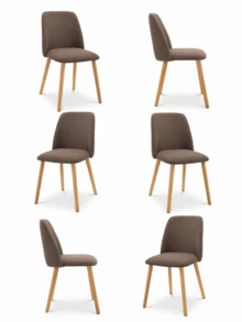 Goeurvant Modern Ergonomic Dining Chair With Curved Backrest - Set Of 2 / Set Of 4 / Set Of 6 - Mocha Brown - View 11