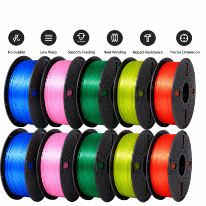 PLA+ 3D Printer Filament 1.75mm, 1KG Net Weight Spool, 5 Colors Available, PLA Plus FDM Filament, Smooth Feeding, Neatly Wound, Low Warping, Helps Reduce Bubbles And Clogs, Precise Dimension, For Models, Prototypes, DIY And Decor Prints