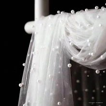 1pc White/Black Pearl Tulle Mesh Fabric, DIY Gauze For Table Runner, Ceremony Backdrop, Home Decor, Room Decoration, Birthday Party Decor And Valentine's Day Ceremony Arrangement, Creating Romantic Atmosphere - A - View 10