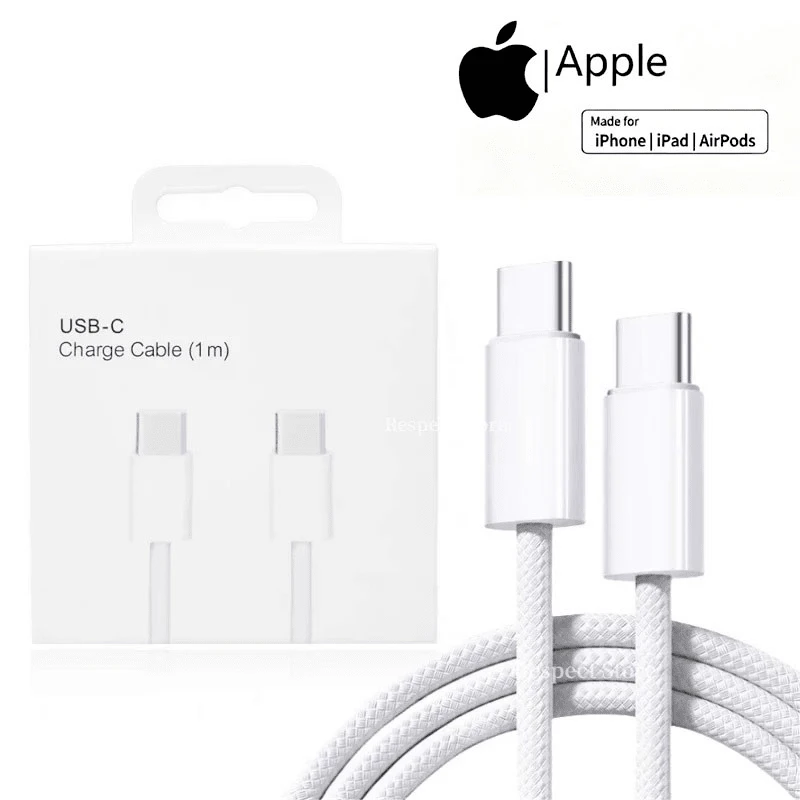Kabel pengisi daya USB-C Apple (1 meter) Kabel pengisi daya asli Apple Kabel pengisi daya asli ponsel Apple - Putih - View 1