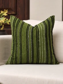 1pc Chenille Jacquard Vintage Medieval Style Decorative Pillow Cover, Square Sofa/Couch Throw Pillow Case For Living Room Home Decor, Suitable For Sofa, Living Room, Bedroom, Farmhouse, Also As A Gift - Black-beige - View 24