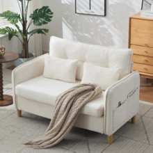 Sofa Beige Made Of Wood For Living Room - 米色 2 人座 - 查看 8