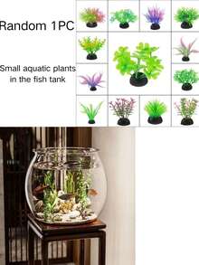 Round Transparent Betta Fish Tank Home Decor Small Ornamental Fish Tank Desktop Fish Bowl - Multicolor - View 9