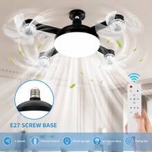1pc 2026 New 17.7/19.7 Inch 3-Axis/4-Axis Socket Fan Light, Ceiling Fan With Light For Living Room, Bedroom, Kitchen, Suitable For E26/E27 Screw Base, Perfect For Gifts, Parents, Girlfriend, Christmas, Valentine's Day And More - Multicolor - View 12
