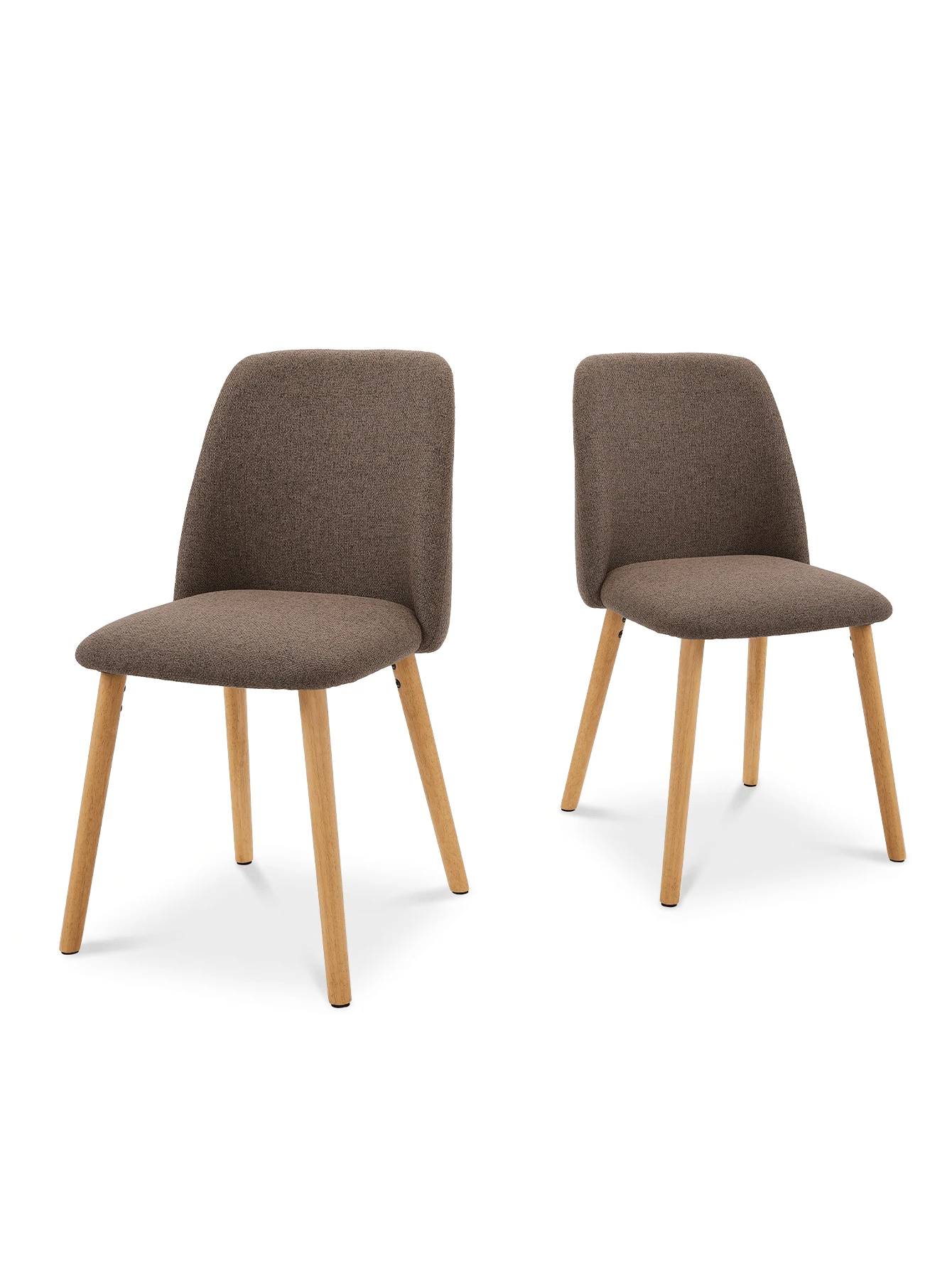 Goeurvant Modern Ergonomic Dining Chair With Curved Backrest - Set Of 2 / Set Of 4 / Set Of 6 - Mocha Brown - View 1