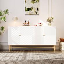 Sideboard White 160cm – Cabinet With Four Doors - 白色 - 查看 8
