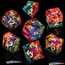 Set Dadu Inti Cair Bintang Gelap Gaya Gotik, Cocok untuk Permainan Magic, Set Dadu yang Indah, Sempurna sebagai Hadiah D&D, Dadu Hitam, Gulir Halus - MultiWarna - View 3