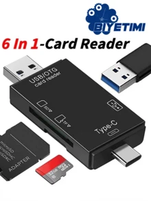 قارئ بطاقات USB C، محول قارئ بطاقات TF SD 2 في 1 من نوع C، قارئ بطاقات ذاكرة خارجي محمول، متوافق مع هواتف أندرويد وأجهزة الكمبيوتر المحمولة والكاميرات - مشاهدة 1