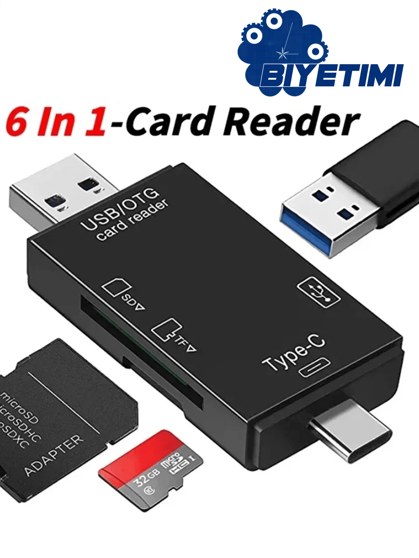 قارئ بطاقات USB C، محول قارئ بطاقات TF SD 2 في 1 من نوع C، قارئ بطاقات ذاكرة خارجي محمول، متوافق مع هواتف أندرويد وأجهزة الكمبيوتر المحمولة والكاميرات - مشاهدة 1