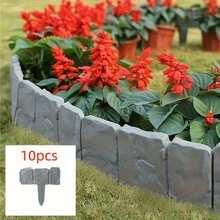 10pcs Set - Garden Landscape Border Fence, Plastic Garden Fence, Lawn Fence, Autumn Garden Decor, Outdoor Easy Installation Vegetable Garden Lawn Landscape Divider Fence Decoration - A - View 10