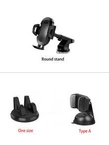 Multifunctional Suction Cup Car Phone Holder, Telescopic Navigation Mount, Shockproof & Anti-Slip, Ultra-Stable, Easy Installation & Portable, Suitable For Car And Desktop, Compatible With All Phone Models, Multiple Styles Available, Essential Gift For Driving Enthusiasts, Car Accessories, Smartphone Holder - Black B - View 3