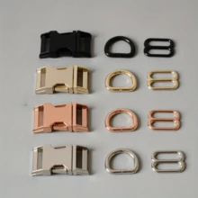 1Set/2Sets Metal Slider D-Ring Release Buckle For Pet Dog Collar Paracord Sewing Accessories Connector Hardware - Multicolor - View 3