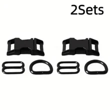 1Set/2Sets Metal Slider D-Ring Release Buckle For Pet Dog Collar Paracord Sewing Accessories Connector Hardware - Multicolor - View 19
