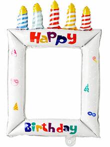 1pc Blue Happy Birthday Print Colorful Candles Birthday Cake Photo Frame Balloon Base Birthday Cake Balloon Set Suitable For Birthday Party Decoration Propsanniversaries,As Well As For Event Decor And Photo Props - View 10