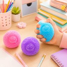Cute Soft Fluffy Smiling Face Stress Relief Toy, Adorable Squishy Squeeze Ball, Creative Desktop Decompression Gadget, Hand-Held Relaxing Fun Toy, Multi-Color Interactive Gift For Kids And Adults, Birthday Holiday Surprise Gift - Multicolor - View 9