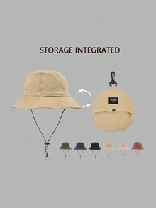 1 chiếc mũ xô mỏng chống nước ngoài trời, có thể gấp gọn, mũ che nắng unisex, mũ câu cá chống tia UV, dùng cho đi biển và du lịch - A - Xem 4