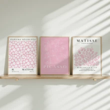 3 piezas de arte de pared decorativo de estilo moderno, conjunto de pintura de pared rosa estilo Matisse y Picasso - Póster de mercado floral abstracto, impresión en lienzo, adecuado para decoración de sala de estar, dormitorio, comedor (sin marco), regalo de cumpleaños, graduación, decoración de cocina, decoración de hotel, decoración de oficina - A - Ver 6