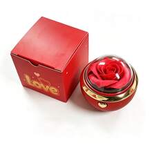 Spherical Rose Flip Ring Gift Box, Creative Surprise Jewelry Box, Ring Earring Jewelry Packaging Box, Perfect For Proposal, Confession, Valentine's Day, Qixi Festival, Birthday, Anniversary And Other Occasions, As A Romantic Gift For Your Partner (Ring Not Included) - Spherical Rose Reversible Ring Gift Box - View 12
