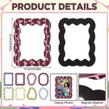 8pcs/4pcs/1pc Asymmetrical Magnetic Photo Frames Fridge Magnets, Cute Decorative Magnetic Photo Frame Set, Suitable For Refrigerator, Whiteboard, Dorm, Office And Home Cabinet Photo Decoration, Perfect For Birthday Party Decoration, Home Decor, Halloween And Christmas Decoration - Multiple Styles - View 6