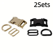 1Set/2Sets Metal Slider D-Ring Release Buckle For Pet Dog Collar Paracord Sewing Accessories Connector Hardware - Multicolor - View 13