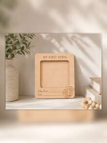 My First Steps Baby First Walk Growth Commemorative Photo Frame, Wooden Magnetic Fridge Photo Display Frame, Baby Milestone Commemorative Plaque, Customizable Baby Name/Date, Suitable For Baby First Birthday, Growth Record, Family Memory Display, Baby Shower Gift, Parents Commemorative Gift, New Parents Gift, Children Photo Decor, Fridge Decoration, Party Souvenir, Popular Style In Europe, America And Mexico - Multicolor - View 5