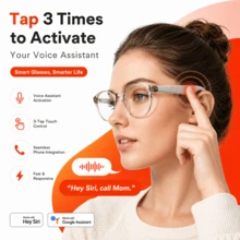 SENBONO New AI Translation Smart Audio Glasses, Hall Sensor One-Click Activation, Wireless Calls, Music Playback, Hands-Free Phone Calls, Camera Control, Voice Wake-Up, Fashionable Smart Glasses, Suitable For Men And Women, Gift For Friends, Birthday Gift - View 3