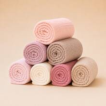 7 Pack Muslin Baby Burp Cloths, Soft Absorbent Baby Washcloths, Breathable Newborn Towels For Feeding, Bath, Bib, Pillow Towel & Daily Care - Creamy Pink Set - View 7