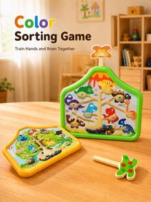 1pc Magnetic Maze Board Toy, Montessori Preschool Learning Bead Puzzle, Fine Motor Skills And Hand-Eye Coordination Activity Toy, Travel Toy Gift For Boys And Girls - Brush Drawing Board - View 3