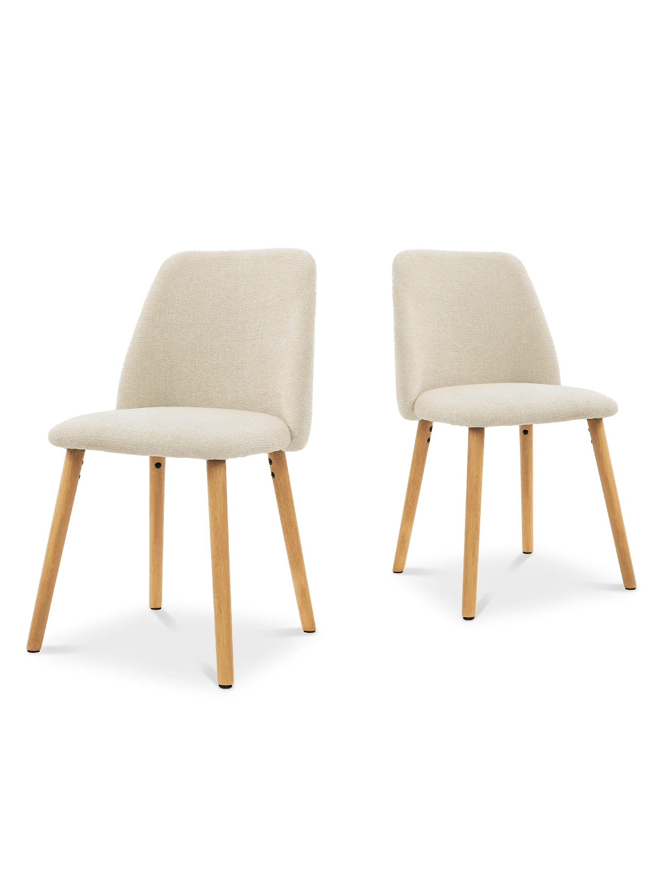 Goeurvant Modern Ergonomic Dining Chair With Curved Backrest - Set Of 2 / Set Of 4 / Set Of 6 - Milky White - View 1