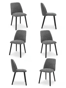 Goeurvant Modern Ergonomic Dining Chair With Curved Backrest - Set Of 2 / Set Of 4 / Set Of 6 - 板岩灰 - 查看 12